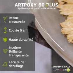 ARTPOXY 60 PLUS - Bio-Based Epoxy Resin for Casting Up to 6 cm, High Durability